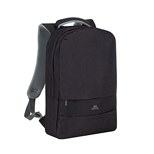 Rivacase Laptop-Rucksack mit USB-Ladeanschluss hochwertiger wasserabweisender Notebook-Rucksack bis 15,6 Zoll Cityrucksack Business Backpack / (Schwarz) von Rivacase