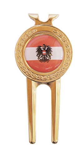 Pitchgabel mit Golfball Marker Austria Golfgeschenk von RoLoGOLF