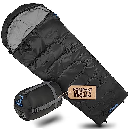 ROAM® Deckenschlafsack Schlafsack Outdoor - Leicht, kleines Packmaß, bequem & robust - Deckenschlafsack 3 Jahreszeiten Wasserabweisend & maschinenwaschbar - Schlafsack Camping & Reisen für Erwachsene von ROAM