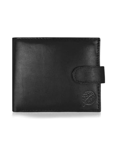 RFID NFC Schutz Herren Männer Leder Geldbörse aus weichem Echtleder – RV Fach für Notizen - Separates Münzfach mit Reisverschluss - 11cm x 9 x 2 - OPTIONAL MIT GESCHENKBOX RL180 (RFID-Schutz mit Box) von Roamlite