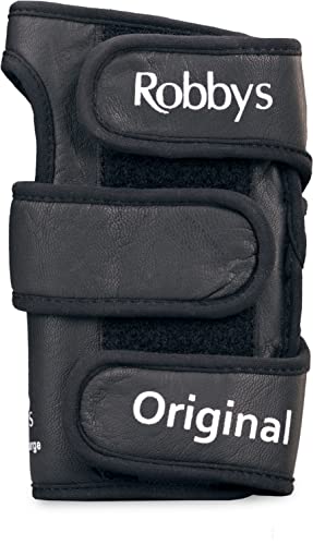 Robby's Unisex-Erwachsene Leather Original Handgelenkbandage für Rechtshänder, Größe L Handgelenkstütze, Schwarz, Large von Robby's
