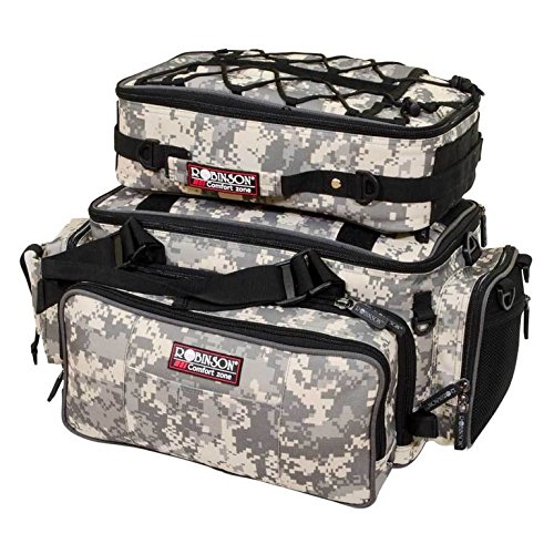 Robinson Angeltasche, Farbe Camo, Größe 47x30x33cm, abnehmbare Aufsatztasche, viele Taschen, mit Tragegurt, Lieferung ohne Boxen von Robinson