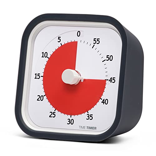Time Timer MOD (anthrazit) Ein visueller 60-Minuten-Countdown-Timer für Klassenzimmer, Besprechungen, Tool für Kinder und Erwachsene bei der Heimunterricht und im Büro mit geräuschlosem Betrieb und austauschbarer Silikon Schutzgehäuse. von TIME TIMER
