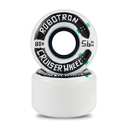 Robotron Skateboardrollen Cruiser Wheels 56mm 80A (White) von Robotron