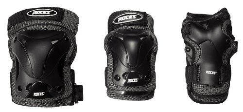 Roces Erwachsene 3 Pack Schützer Ventilated Schutzset, Black, XL von Roces