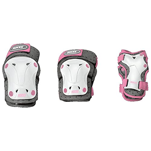 Roces Jungen 3 Pack Schützer Ventilat Schutzset, White/pink, One Size von Roces