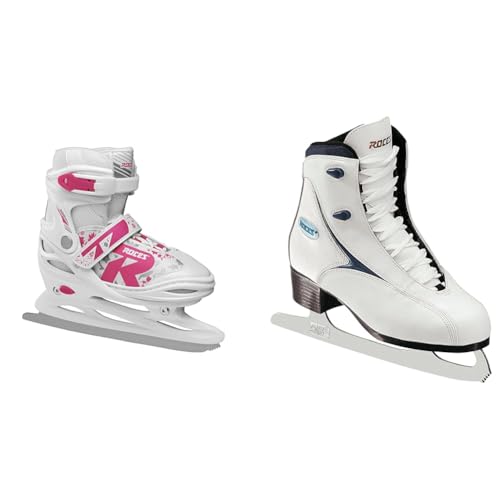 Roces Kinder Jokey Ice 2.0 Verstellbarer Schlittschuh, White/Fuchsia, 38-41 & Damen Schlittschuhe Rfg 1 Damen Schlittschuh, Weiß, 42 EU von Roces