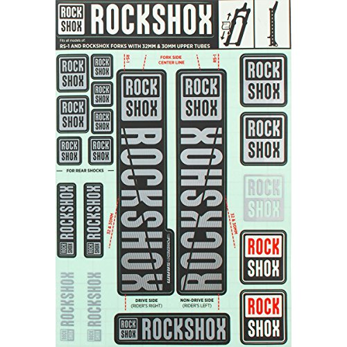RockShox Unisex – Erwachsene Klistermærkesæt 30/32 mm og Rs1 Grå, Sid/Reba/Revelation (<2018) Sektor/Recon/X32/30g/30s/Xc30, 11.4 Felgenb nder, Grau, 30/32mm Standrohre EU von RockShox