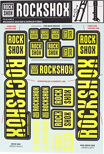 RockShox Aufklebersatz 35mm Neongelb, Boxxer/Domain Doppelkrone, 11.4318.003.516 Ersatzteile, gelb, Standrohre und Doppelbrücke von RockShox