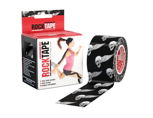 RockTape Unisex-Adult Std Standard Tape, 5cm x 5m, Skull schwarz, 1 Stück, Rosa Schädel von RockTape