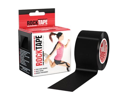 Rocktape 5cm x 5m, Black, Therapy Tape for Muscle Support and Joint Stability, Kinesiology Tape for Treating Muscle Soreness and Common Sports Injuries, Flexible Biomechanical Wrap von RockTape