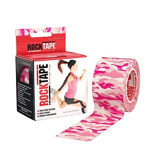 RockTape Unisex Pink Rocktape 5cm x 5m Kinesiologie Tape Rosa Camouflage, Camo Pink, 0 US EU von RockTape
