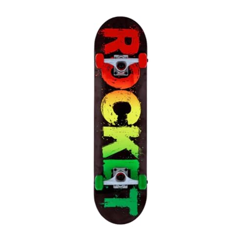 Rocket Complete Rasta Fade Skateboard, Unisex, Erwachsene, Mehrfarbig, 8 Zoll von Rocket