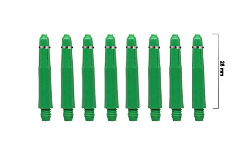 Rocket Grip Dart Schäfte 24 Stück - 8 Farben - Längen XS, S, M (grün, XS 2.8) von Rocket