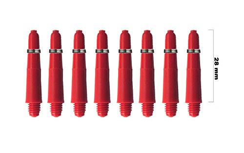 Rocket Grip Dart Schäfte 24 Stück - 8 Farben - Längen XS, S, M (rot, XS 2.8) von Rocket