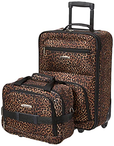 Rockland Fashion Softside Gepäck-Set, aufrecht stehend, Leopard, Einheitsgröße, Fashion Softside Gepäck-Set von Rockland