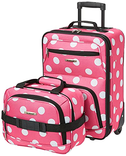 Rockland Fashion Softside Gepäck-Set, aufrecht stehend, Pinke Punkte, Einheitsgröße, Fashion Softside Gepäck-Set von Rockland
