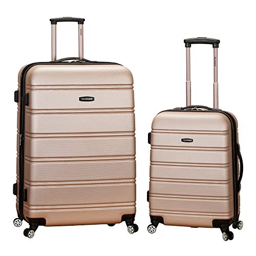 Rockland Melbourne Hardside Erweiterbares Spinner-Rad Gepäck, champagnerfarben, 2-Piece Set (20/28), Melbourne Hartschalen-Koffer, erweiterbar von Rockland