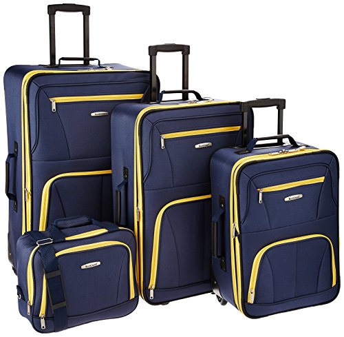 Rockland Luggage Journey Softside Stand-Set, Navy, Einheitsgröße, 4-teiliges Gepäck-Set von Rockland