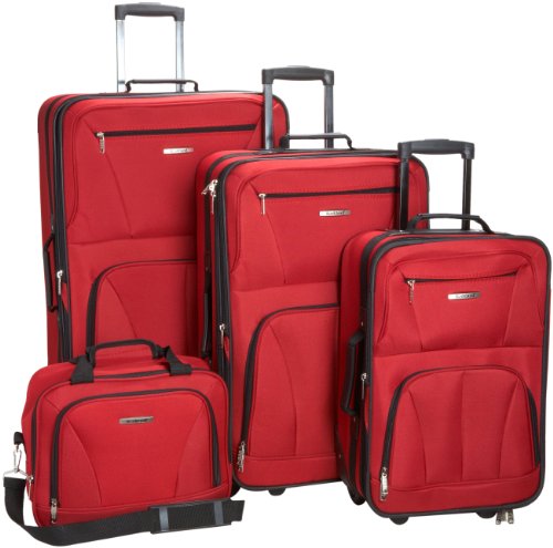 Rockland Luggage Journey Softside aufrechtes Set, rot, Einheitsgröße, Journey Softside Gepäck-Set von Rockland