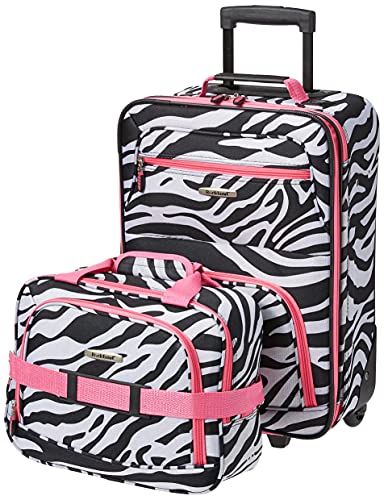 Rockland Fashion Softside Gepäck-Set, aufrecht stehend, pink Zebra, Einheitsgröße, Fashion Softside Gepäck-Set von Rockland