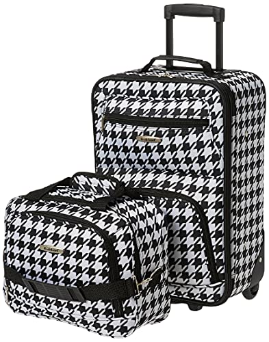 Rockland Fashion Softside Gepäck-Set, aufrecht stehend, schwarz und weiß, 2-Piece Set (14/19), Fashion Softside Gepäck-Set von Rockland