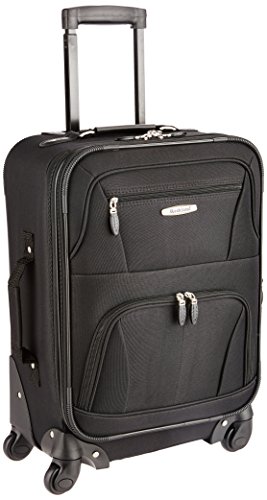 Rockland Luggage 19 Inch Erweiterbarer Spinner Carry On, Schwarz, Einheitsgröße, 48,3 cm erweiterbares Handgepäckstück von Rockland