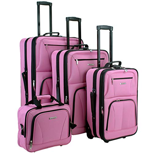 Rockland Luggage Journey Softside Stand-Set, Pink, 4-Piece Set (14/19/24/28), Journey Softside Gepäck-Set von Rockland