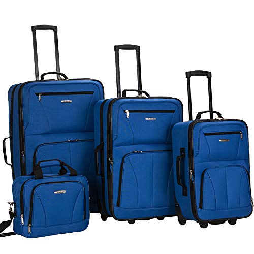 Rockland Luggage Journey Softside Stand-Set, Blau, 4-Piece Set (14/19/24/28), Journey Softside Gepäck-Set von Rockland