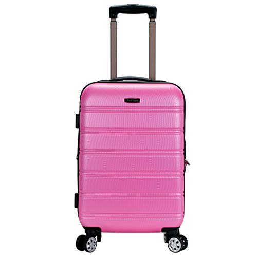 Rockland Melbourne Hardside Expandable Spinner Wheel Luggage, Pink, Carry-On 20-Inch, Melbourne Hardside Expandable Spinner Wheel Luggage von Rockland