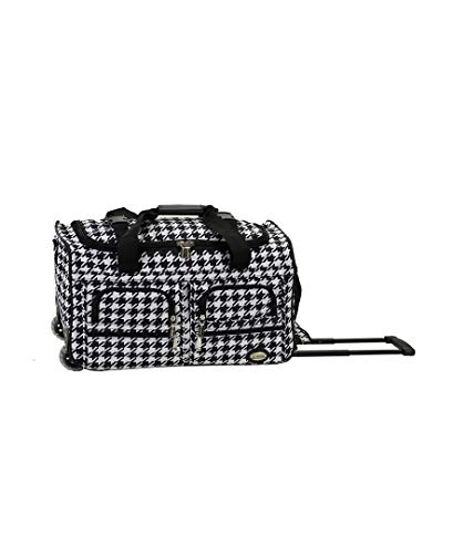 Rockland Kensington Reisetasche mit Rollen, 55,9 cm, Schwarz/Weiß, Einheitsgröße, Kensington Schwarz/Weiß, Oberteil von Rockland