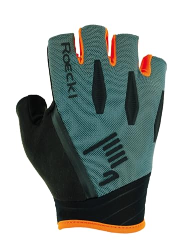 Roeckl Sports Fahrradhandschuh ISERA, Unisex High Performance Fingerhandschuh, Grau/Orange 9.5 von Roeckl
