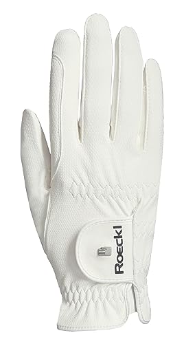 Roeckl Sports Reithandschuh ROECK-Grip PRO, Unisex Sommer Handschuh, Weiß 6.5 von Roeckl