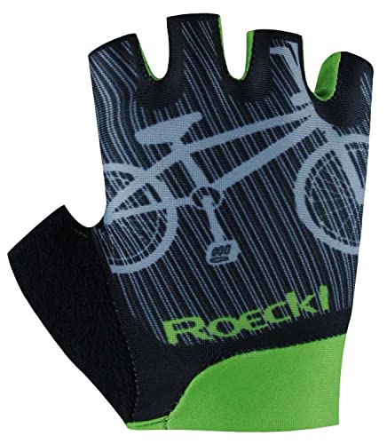 Roeckl Trapani Kinder Fahrrad Handschuhe kurz schwarz/grün 2023: Größe: 4 von Roeckl