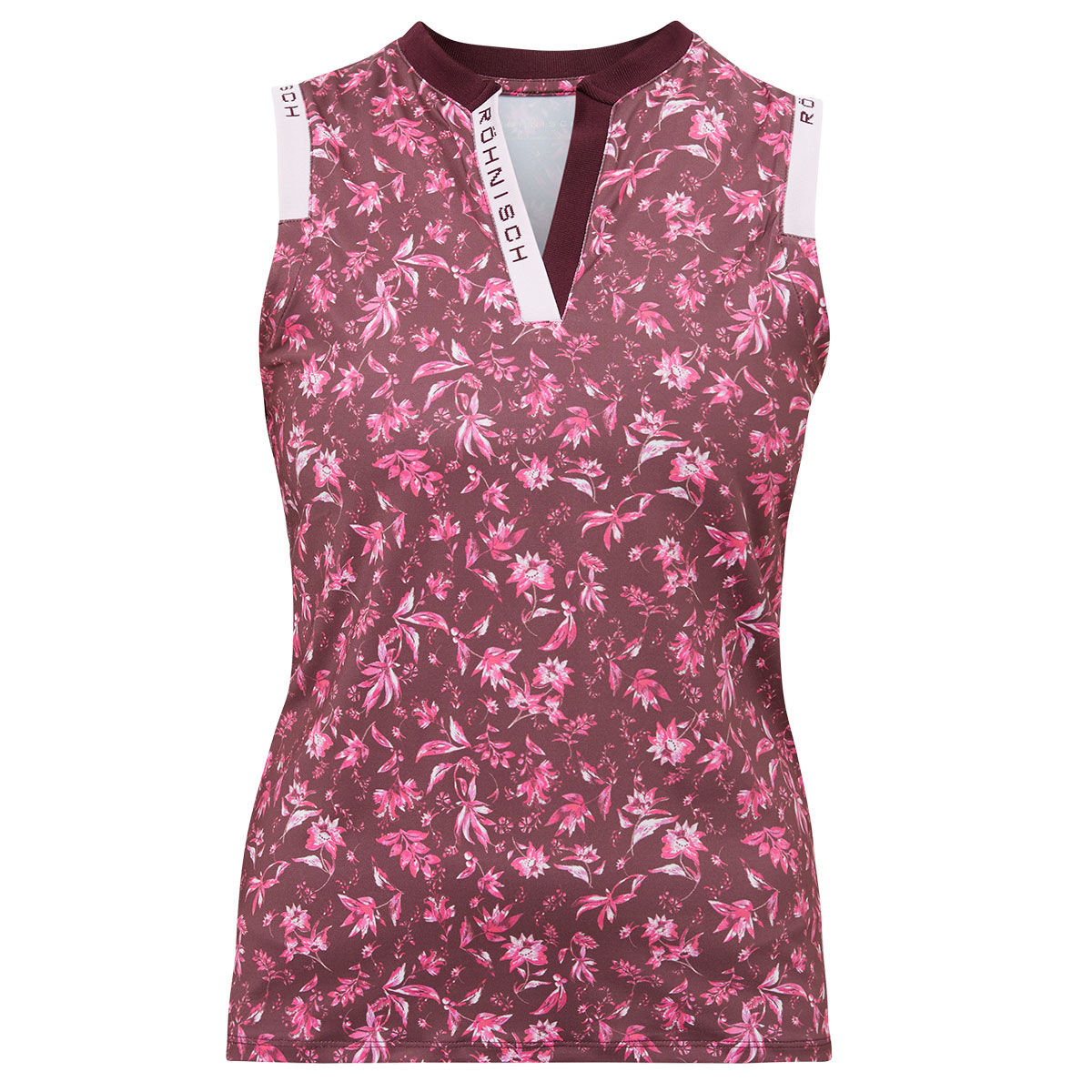 Röhnisch Womens Abby Sleeveless Golf Polo Shirt, Female, Neon pink, Large | American Golf von Röhnisch