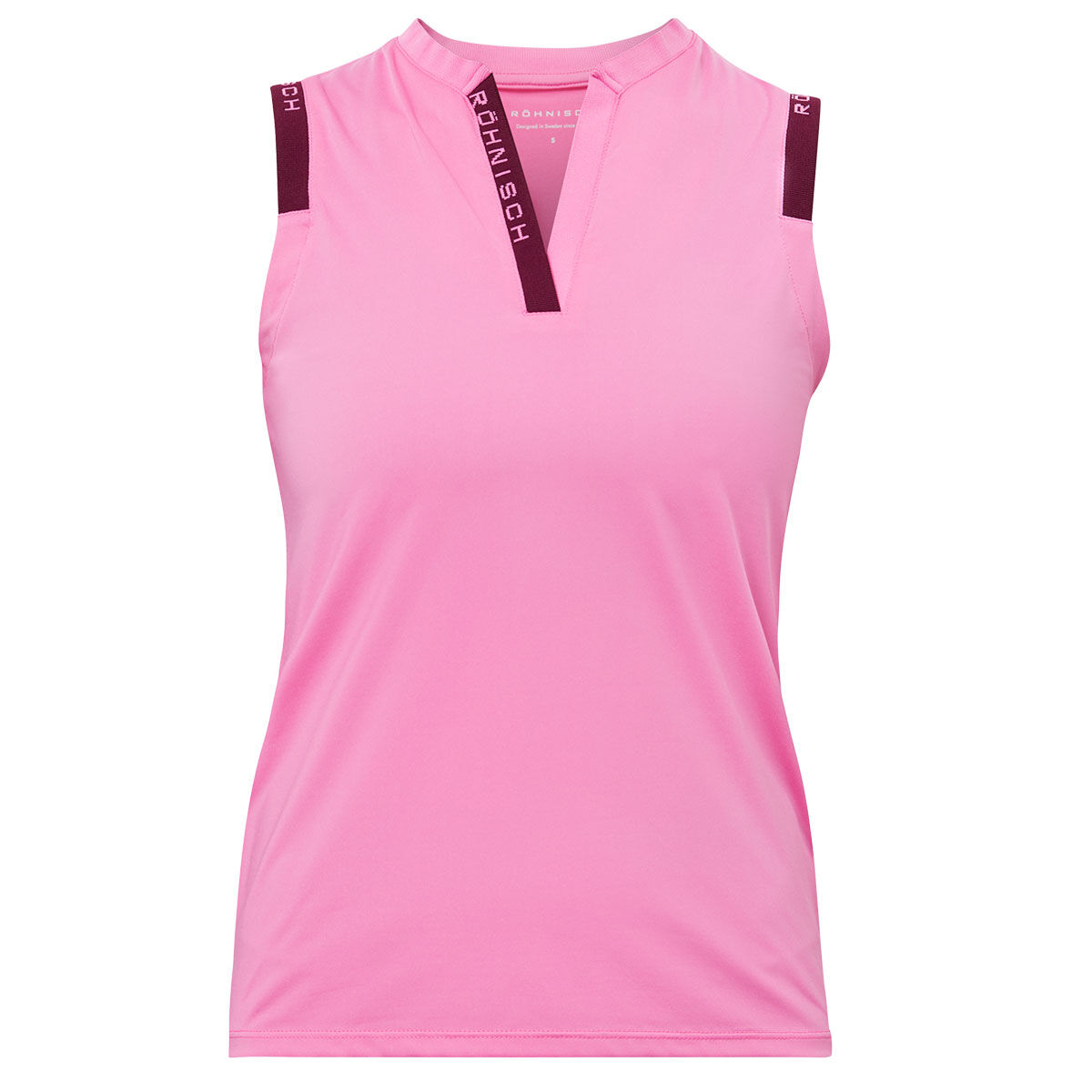 Röhnisch Womens Abby Sleeveless Golf Polo Shirt, Female, Pink carnation, Small | American Golf von Röhnisch
