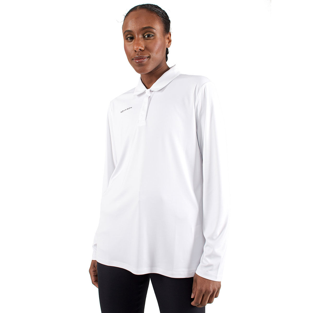 Röhnisch Women's White Stripe Lynn Golf Midlayer, Size: Medium | American Golf von Röhnisch