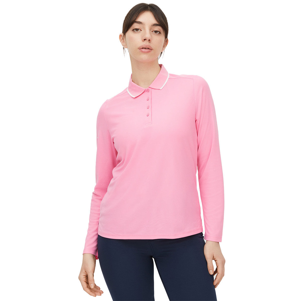 Röhnisch Womens Miriam Long Sleeve Golf Polo Shirt, Female, Sachet pink, Large | American Golf von Röhnisch
