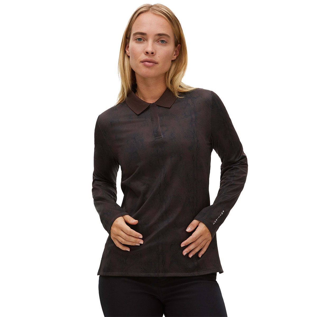 Röhnisch Womens Sia Golf Polo Shirt, Female, Brown snake, Small | American Golf von Röhnisch