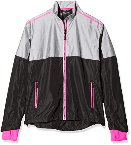 Rogelli Damen Reflex Jacket, Black/Reflect/Pink, 2XL von Rogelli
