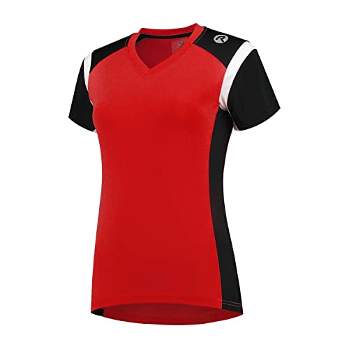 Rogelli Damen eabel Running Short Sleeve T-Shirt Small Rot/Schwarz/Weiß von Rogelli