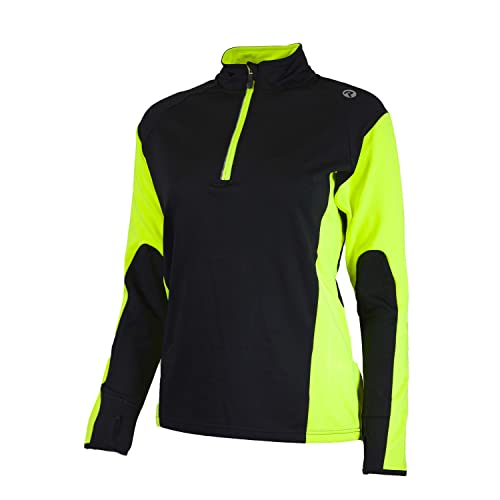 Rogelli Elka Laufshirt Damen - Langarm Laufshirt - Schwarz/Fluor - Größe S von Rogelli