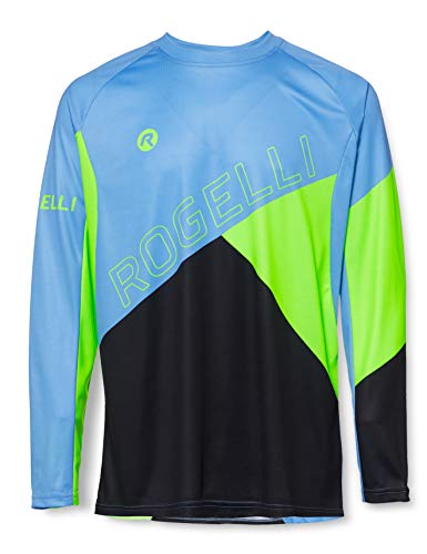 Rogelli Herren Adventure MTB Jersey Long Sleeves, Blue/Black/Green, XL von Rogelli