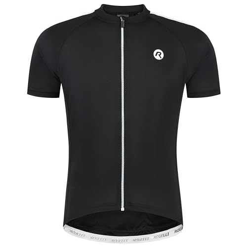 Rogelli Explore Radtrikot Herren Kurzarm - Atmungsaktive Fahrradtrikot - Reflektierend - Schnelltrocknend - 3 Rückentaschen - Rennrad Trikot - Fahrrad Trikot - Schwarz - L von Rogelli