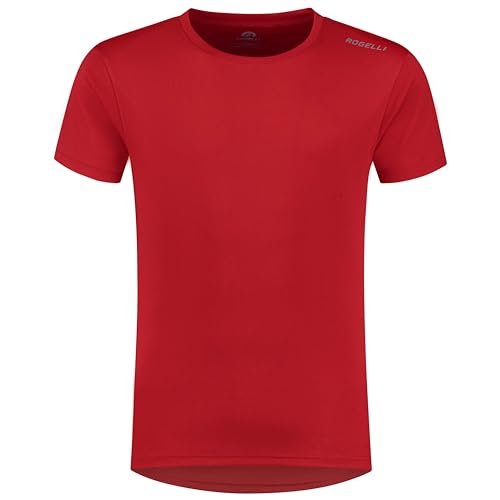 Rogelli Promo Funktionsshirt Herren Kurzarm - Laufshirt Atmungsaktiv - Sport T-Shirts - Sport Shirt - Rot - L von Rogelli