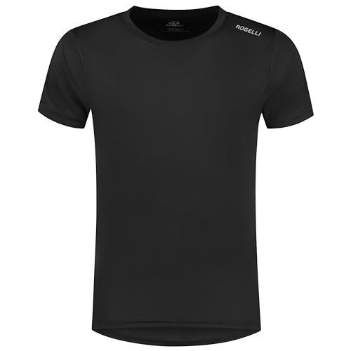 Rogelli Promo Funktionsshirt Herren Kurzarm - Laufshirt Atmungsaktiv - Sport T-Shirts - Sport Shirt - Schwarz - M von Rogelli