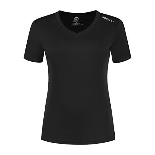 Rogelli Promo Sportshirt Damen - Technisches Kurzarm-Sport-T-Shirt - Schwarz - Größe L von Rogelli
