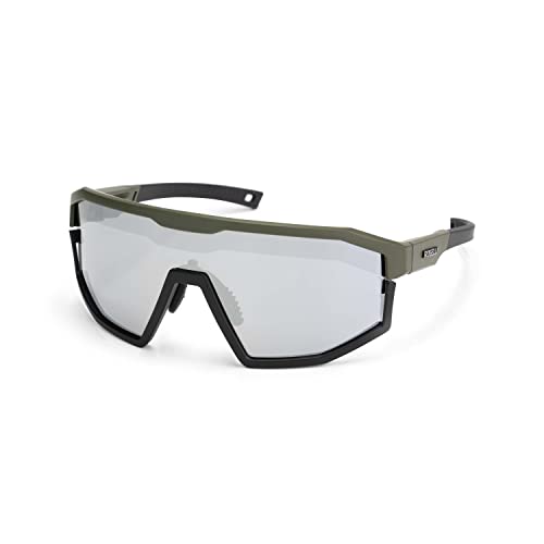 Rogelli Recon Sportbrille Unisex - Fahrradbrille - Armeegrün/Rauch - Größe ONE SIZE von Rogelli