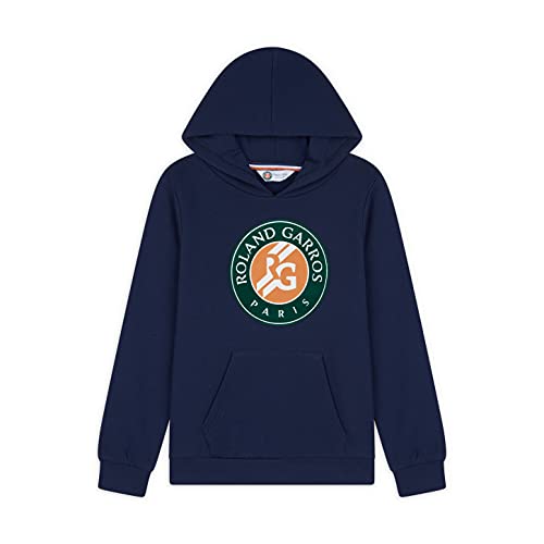 RG ROLAND GARROS Unisex Kinder Big Logo Sweat, Grau & Marineblau, 8 Jahre von RG ROLAND GARROS