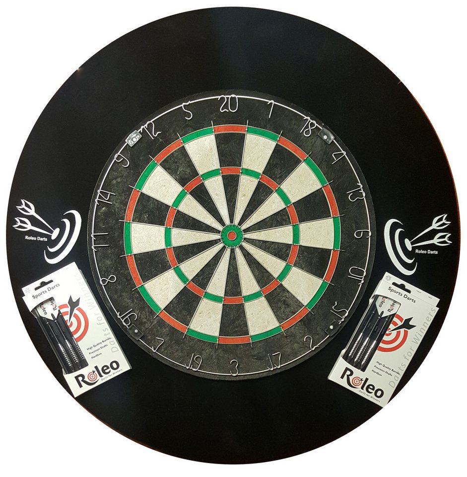 Roleo Dartscheibe Steeldart Einsteiger Set Dartboard + Darts + Catchring von Roleo